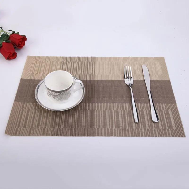 4/6/8/10Pcs Table Placemats PVC Non-slip Placemat For Dining Table Weave Mats Cup Coaster Kitchen Accessories Home Decor