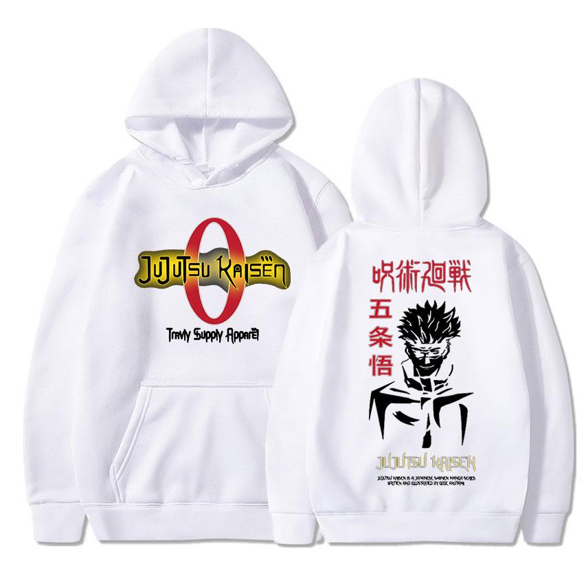 Anime Jujutsu Kaisen Hoodie Gojo Satoru Grafik Hoodies Übergroßes Kapuzensweatshirt Lange Ärmel Baumwolle Männer Frauen Kleidung