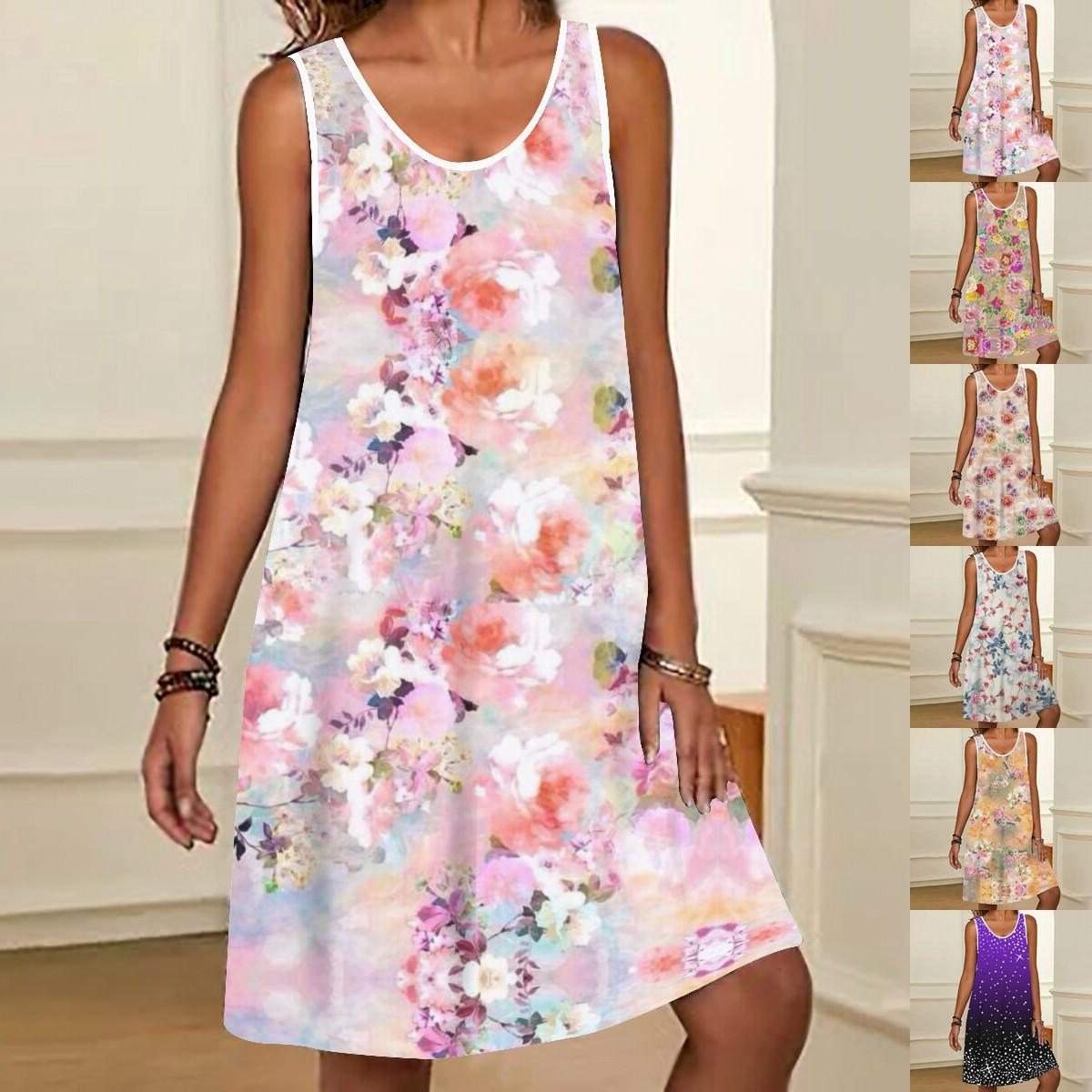 

Лето 2023, новое модное женское платье с принтом, повседневное платье S-2XL