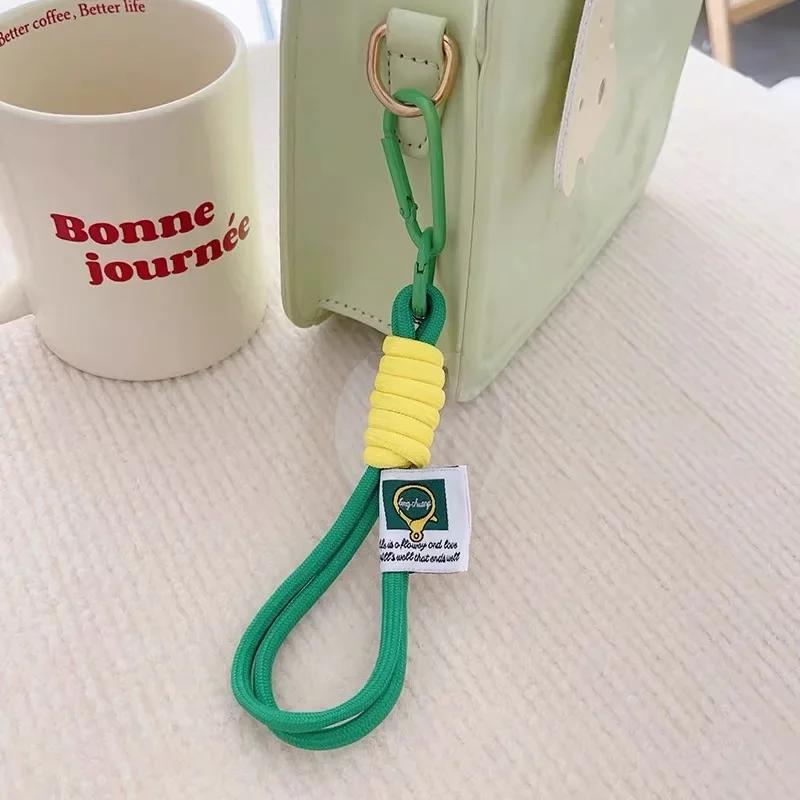 Creative Braid Rope Keychain Color Carabiner Alloy Keyring Phone Case Lanyard Backpack Pendant Accessory Unisex Hanging Jewelry