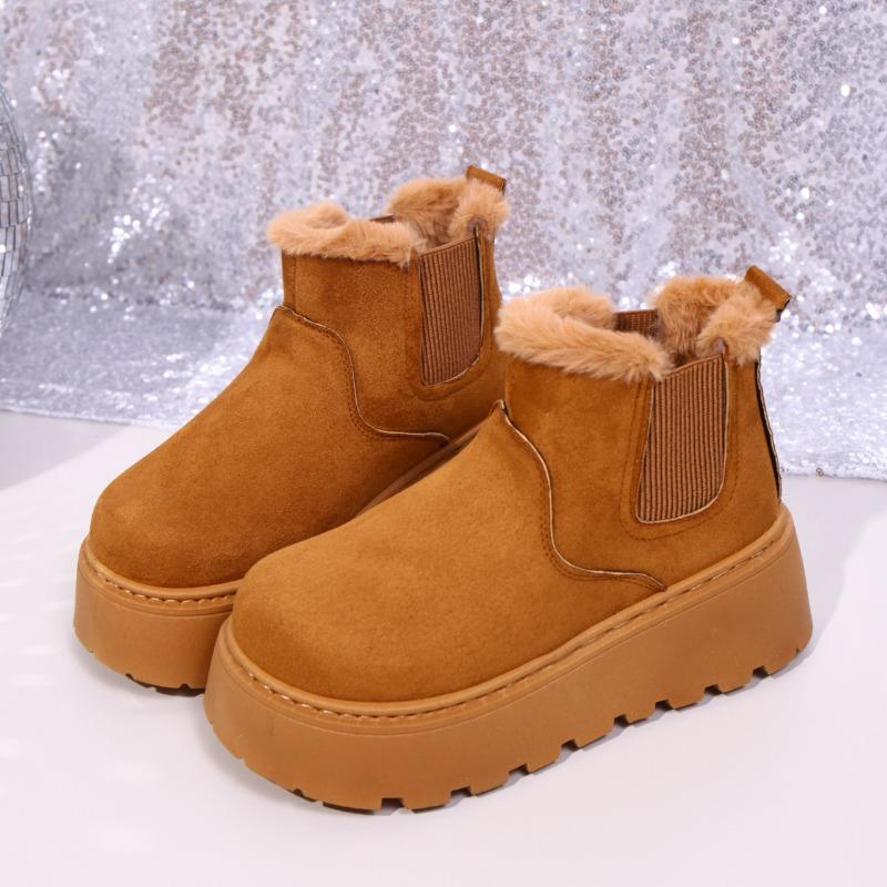 Fashion Women Snow Boots Winter Thick Plush Warm Cotton Shoes 2026New Suede Ankle Boot Outdoor Non Slip Platform Boot Winter Short Boots