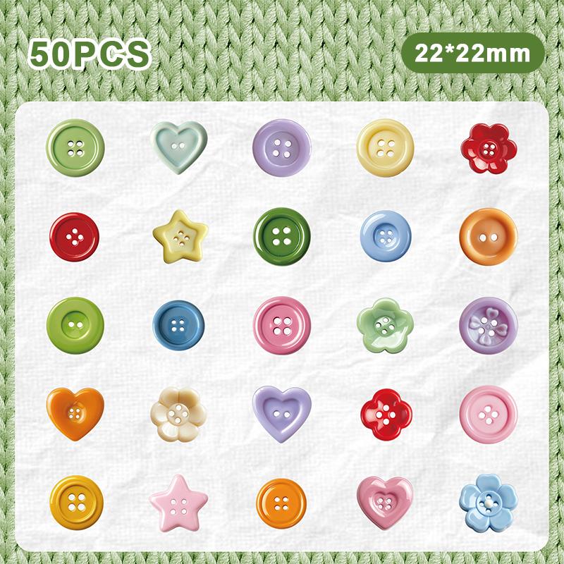 

50Pcs Kawaii Stationery Stickers Button Junk Journal Planner Decorative Sticker A1