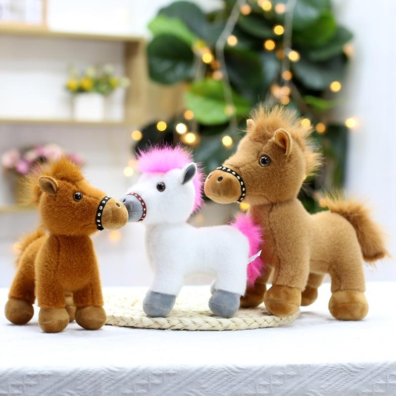 Plush Toy Rotatable Simulation Pony Doll Zodiac Horse Ornament Rag Doll Year of Horse Mascot