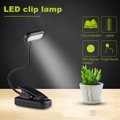 Lámpara de lectura LED mini recargable con batería, flexible, fácil de enganchar, protección para los ojos, luz de noche, lámparas de mesa de escritorio para lectura