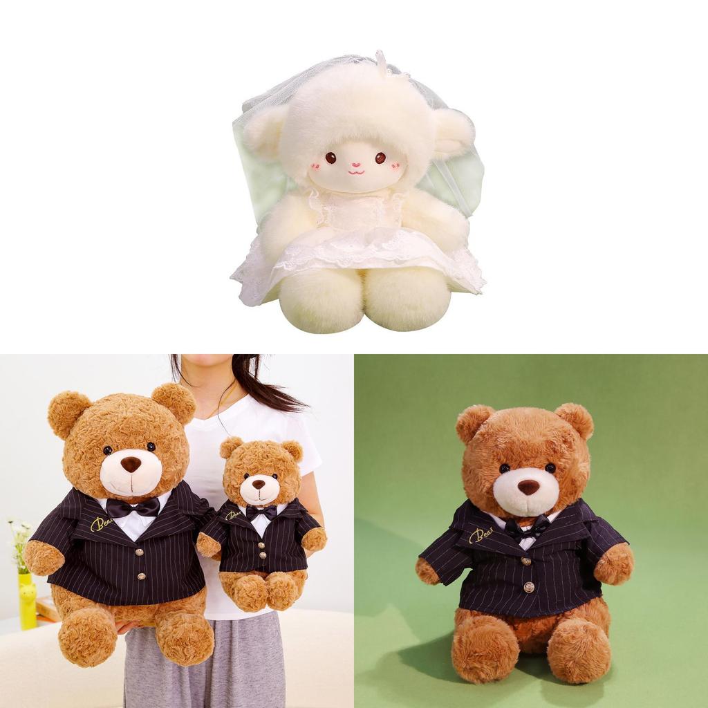 Wedding Bear Plush Toy With Pp Cotton Filling For Wedding Decor And Gift Ideas