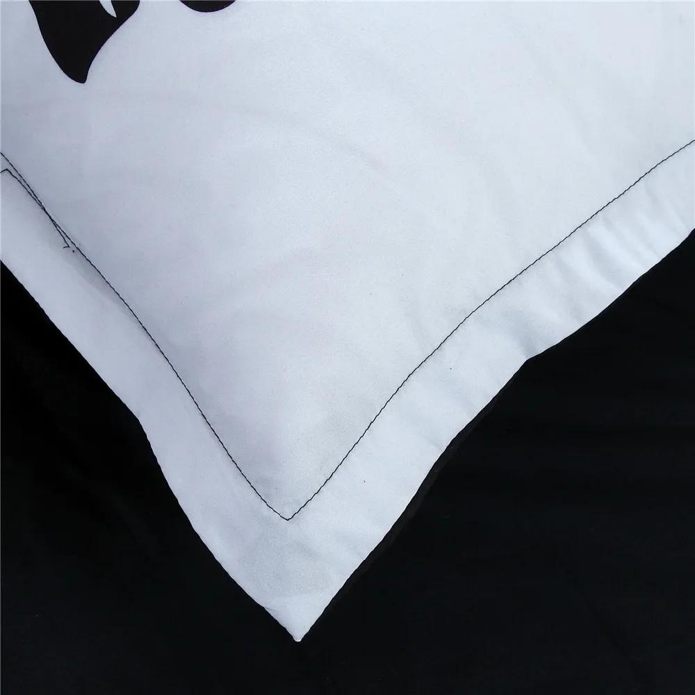 Digitaldruck Ihr König Ihre Königin Schwarze Bettdecke Bettwäsche-Sets Schlafzimmer-Bettdecken-Set Heimtextilien Bettwäsche Luxus 240x220 Bett-Set