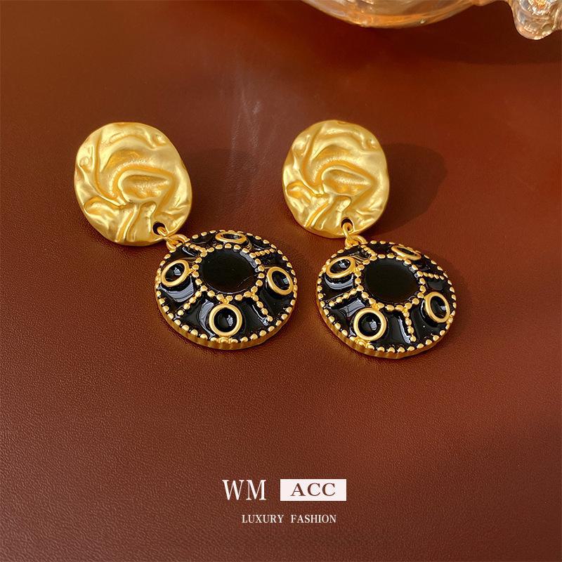 Medieval Retro Palace-Style Luxurious Round Earrings
