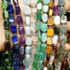 8x12mm Irregular Egg-Shaped Natural Stone Beads: Lapis Lazuli, Amethyst, Amazonite Rectangular Cuts.