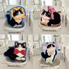 2pcs Water Absorption Cartoon Cat Hand Towel Coral Fleece Kitchen Handkerchief  Dinning Table