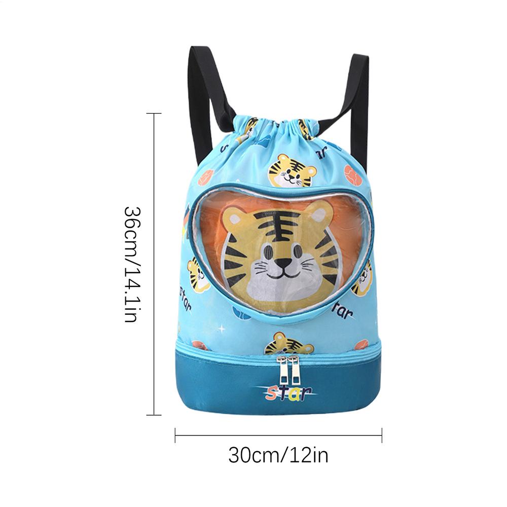 Children's Swimming Bag Wet Dry Separation with Shoe Compartment Swimsuit Storage Bag Sports Portable Backpack for Boys Girls