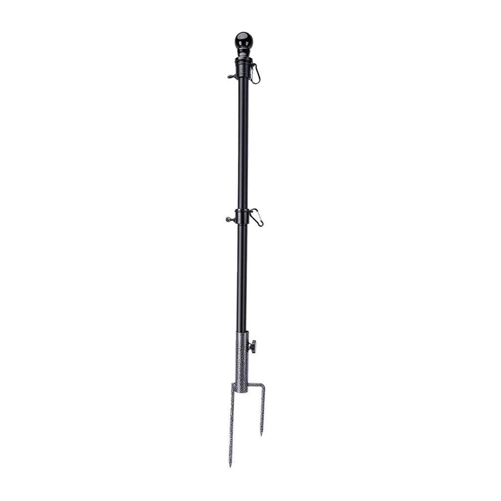 Heavy Duty Flag Pole Kit 360 Degree Swivel Two Installation Methods Adjustable Flag Pole Ground Stake
