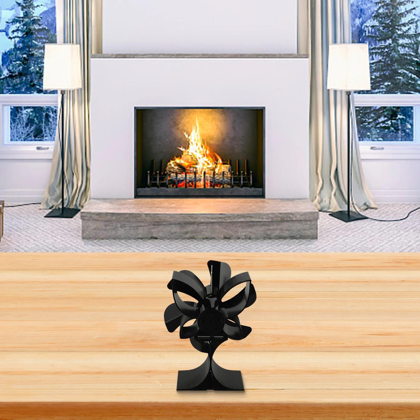 

6 Blade Fan Fireplace Fan Operating Temperature Range 50 C To 350 C Thermoelectric Module 185MM Winter Warming China Mainland