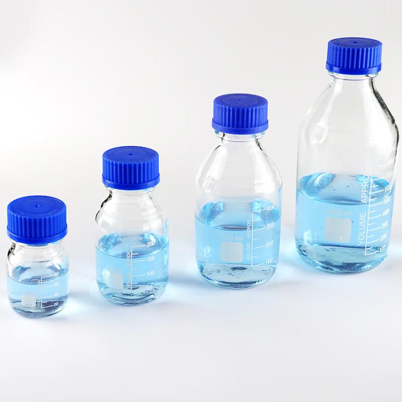 Bing Yu Transparent High Borosilicate Reagent Bottle with Blue Screw Cap