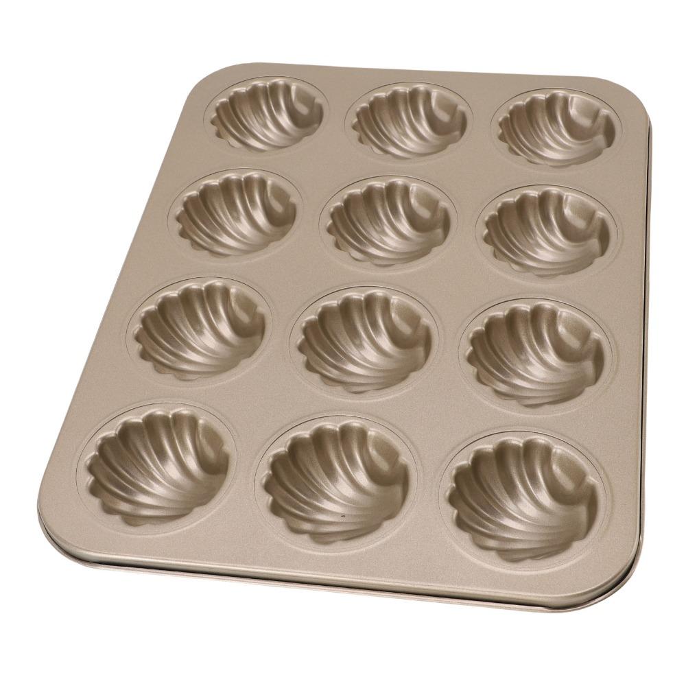 12 Cavity Cookie Tray Heat Resistant Madeleine Mold Cake Pan Professional Baking Mold  Desserts