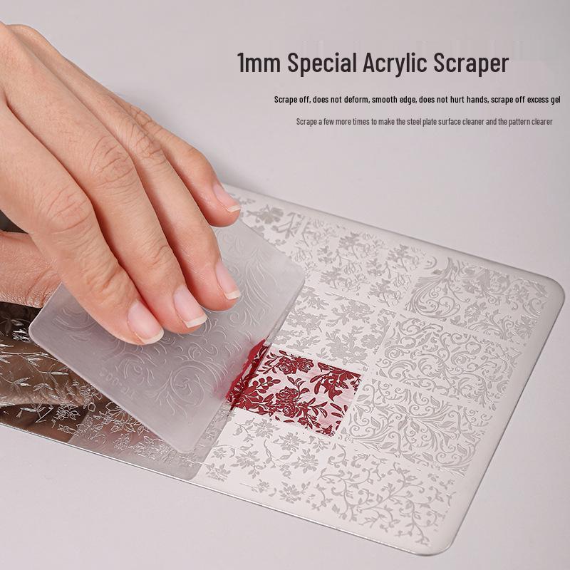 Kaxiwemi Nail Art Steel Plate with Butterfly & Floral Patterns and Silicone Stamper