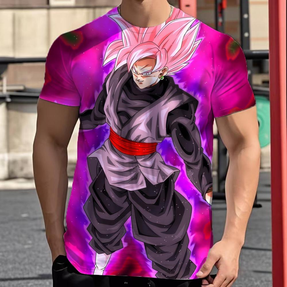 2025 New Fashion Dragon Ball 3D  Summer Short Sleeve O-Neck Goku Vegeta Men's Casual Shirt Boys