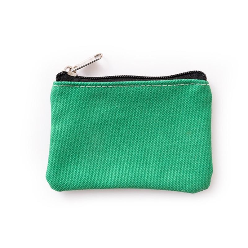 

DIY Plain Canvas Cotton Bag Pure Zipper Coin Key Bag Money Pocket Women Men Hand-held Coin Purse Small Wallet Kid колір зеленого яблука