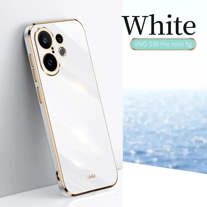 Funda Suave de TPU Trenzada 6D para VIVO X200 FE S30 Pro Mini Cubierta Trasera Suave de Silicona Galvanizada a Prueba de Golpes para VIVO S30 Pro Mini