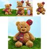Adorable Christmas Teddy Bear Plush Toy With Stylish Red Plaid Scarf Gift For Kids