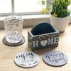 6pcs/set Household Kitchen Tableware Wooden Cup Trays Decoration Retro Insulated Coasters