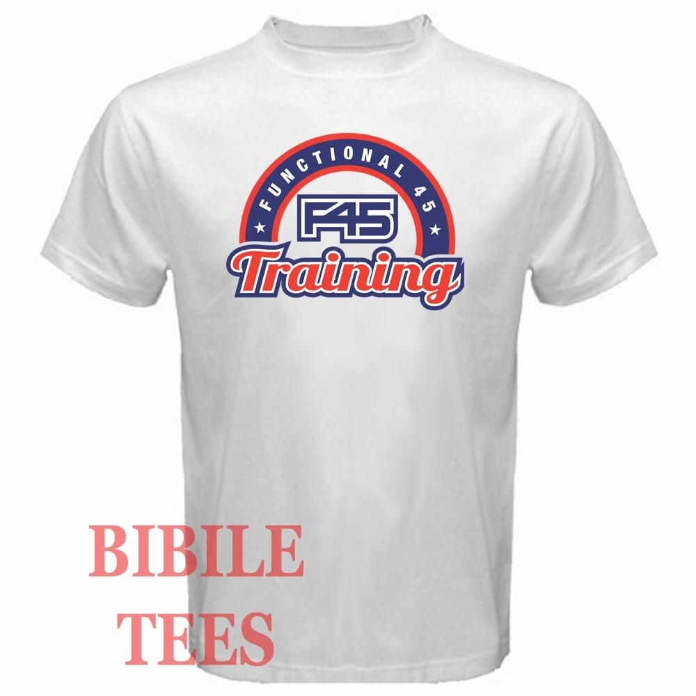F45 Training Fitness Gym Men s White Size S to 5XL XXL