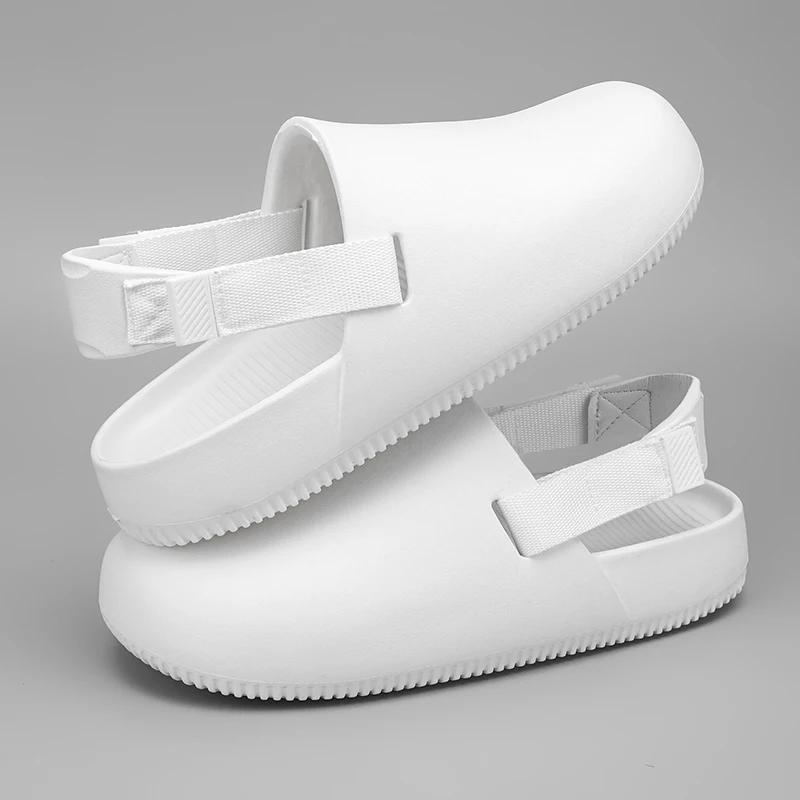 Baotou Slippers for Men In Summer, Thick Soled Non Slip Sandals for Outdoor Wear, Lightweight and Breathable Casual Beach Shoes