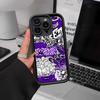 Stylový černý graffiti kryt na telefon pro iPhone 11 12 13 16 15 17 14 Pro Max Měkký silikonový kryt Funda