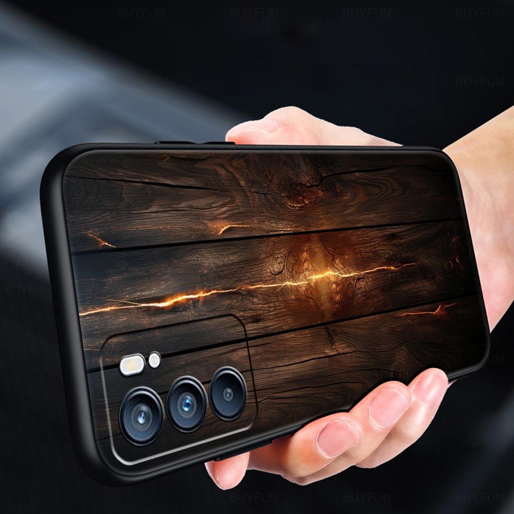 Luxury Vintage Wood Grain Pattern Phone Case For Oppo Reno 13 12 11 10 7 F Find X5 X6 A98 A80 A79 A78 A57 A54 A17 Pro Soft TPU