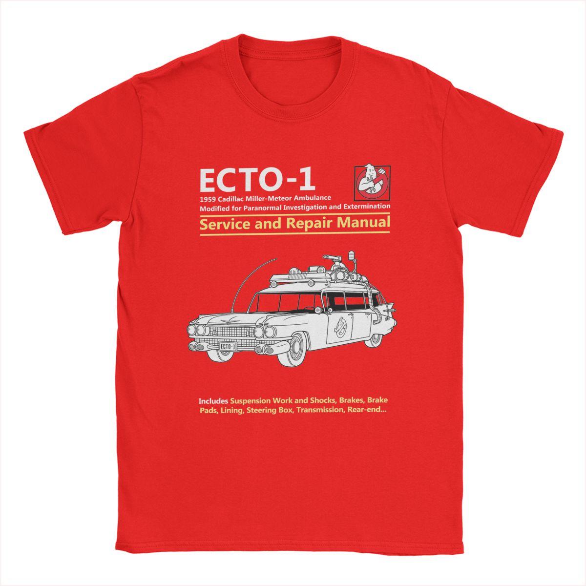 

Руководство по обслуживанию и ремонту ECTO-1 Футболки из фильма «Охотники за привидениями» для мужчин Хлопковые футболки Футболки с круглым вырезом и коротким рукавом Идея для подарка Одежда S
