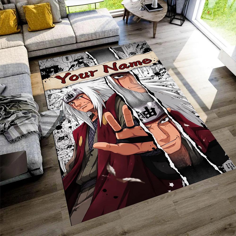 Naruto Character Customize Your Name Floor Rug Office Rug Suitable for Bedrooms Game Room Living Rooms Balcony Antislip Carpet Decorate Offices
