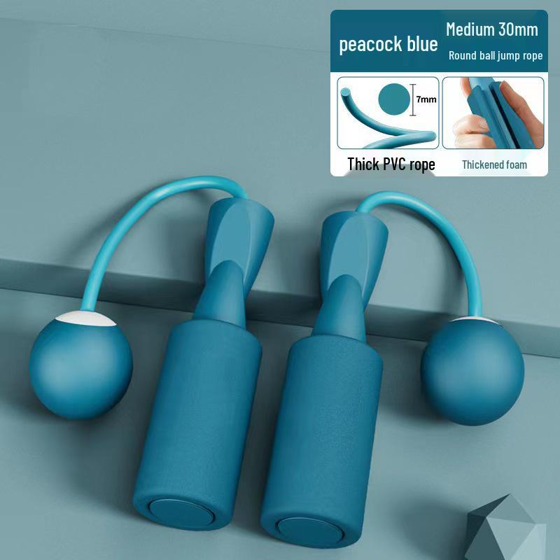 Dual-Use Cordless Weighted Jump Rope with Large Ball for Indoor Fitness