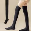 Knee High Socks Thin Long Stacked Socks Women's High Solid Colour Patchwork Socks High Elasticity Stockings