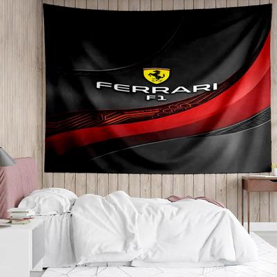 F-F-Ferrari logo Gobelín do ložnice Estetické tapiserie do třídy Nástěnná dekorace do obývacího pokoje Koleje Kancelář, Ideální kreativní dárek