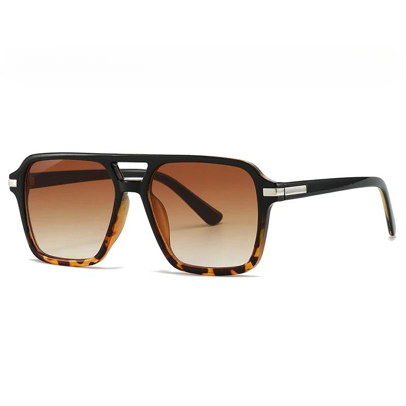 Retro Square Pilot Sunglasses For Women Men 70S Classic Vintage Double Bridge Driving Shades Casual Sun Glasses