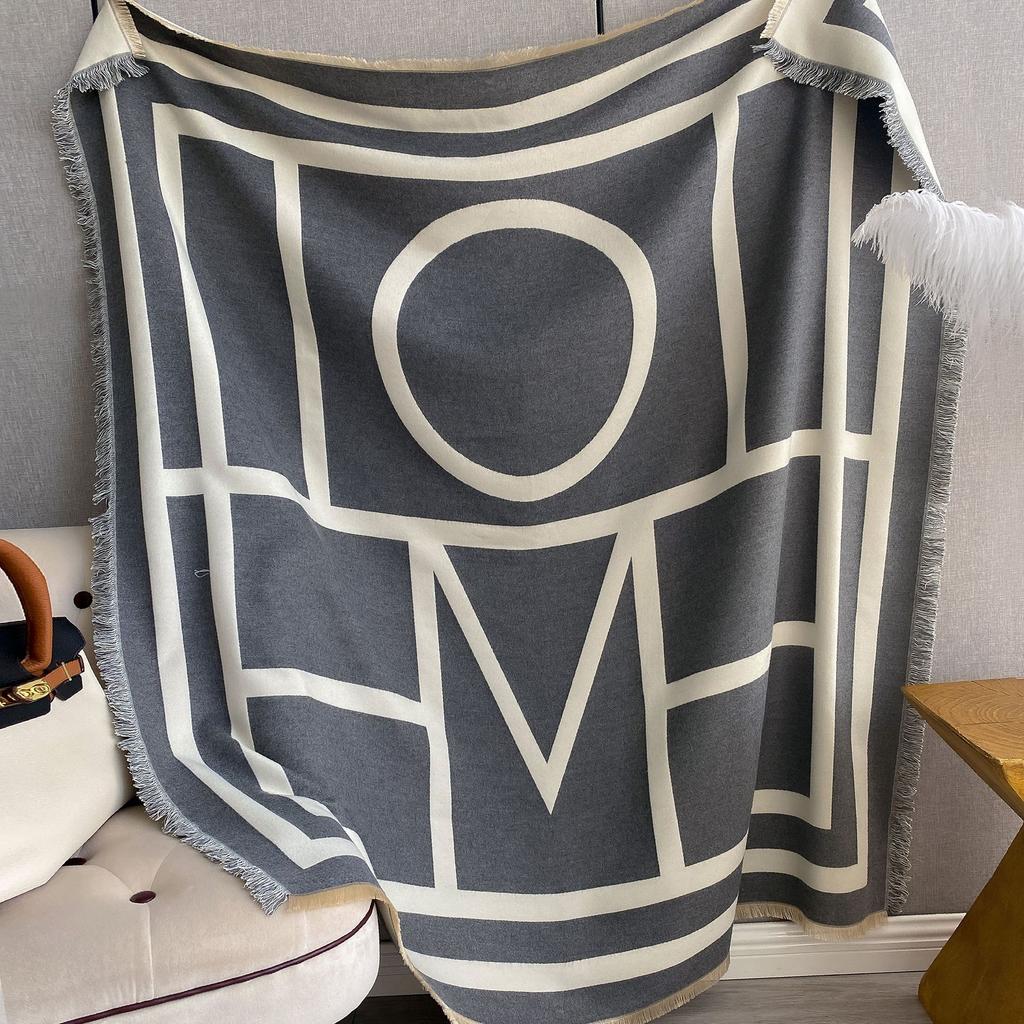 Scarf Ladies Imitation Cashmere Shawl Travel Decoration Square Scarf Letter Mo Air Conditioning Warm Cloak Thickened Scarf