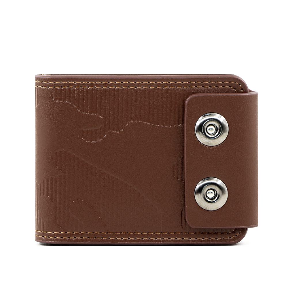 New Men's Embossed Bifold Wallet with Magnetic Buckle, Large Capacity and Multi-Card Slots