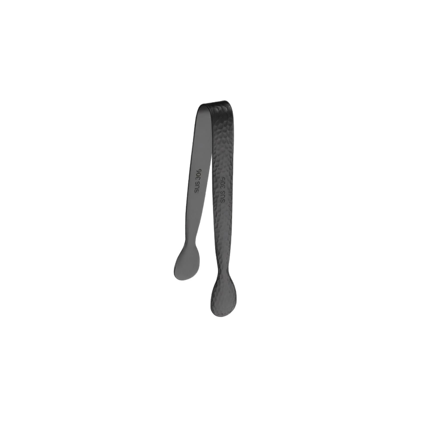 304 Stainless Steel Hammered Small Ice Tongs Sugar Cube Tongs Thickened No Burr Ice Clip for Ice Cubes and Sugar Cubes one size чёрный
