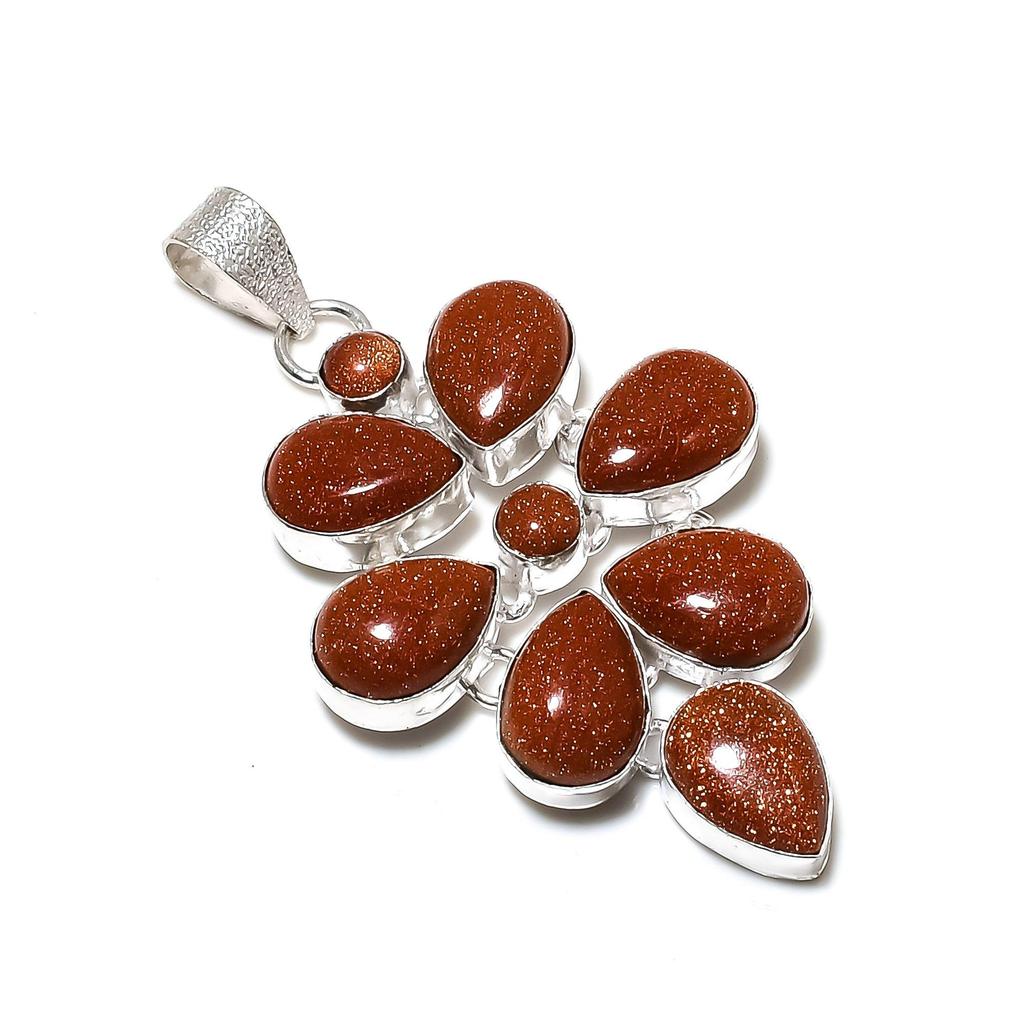 Natural Red Sunstone Moonstone Gemstone Pendant In 925 Sterling Silver - Handmade Flower Design, Perfect for Gifts, and Everyday Wear Jewelry Gifts