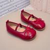 Girls' Bow Princess Mary Jane Shoes - Soft Soles for Spring/Autumn 2026, Comfortable & Versatile Dance Leather Footwear