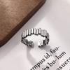 Geometric Ribbed Adjustable Open Ring – European & American Style for Women
