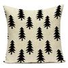 Black White Letter Cushion Cover Polyester Animal Bear Deer Stripes Pillow Case Sofa Bedroom Chair Home Decor Pillow Cover