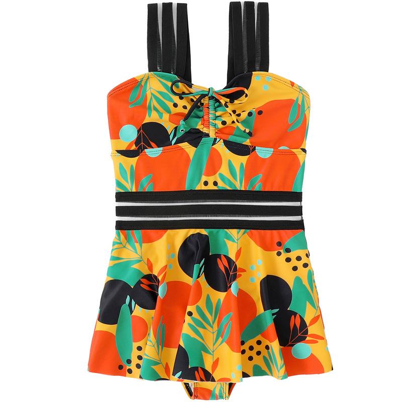 

Новый купальник для девочек, детский раздельный купальник для детей старшего возраста, купальник из нейлона, высокоэластичный, комплект из трех частей, купальник для девочек 104