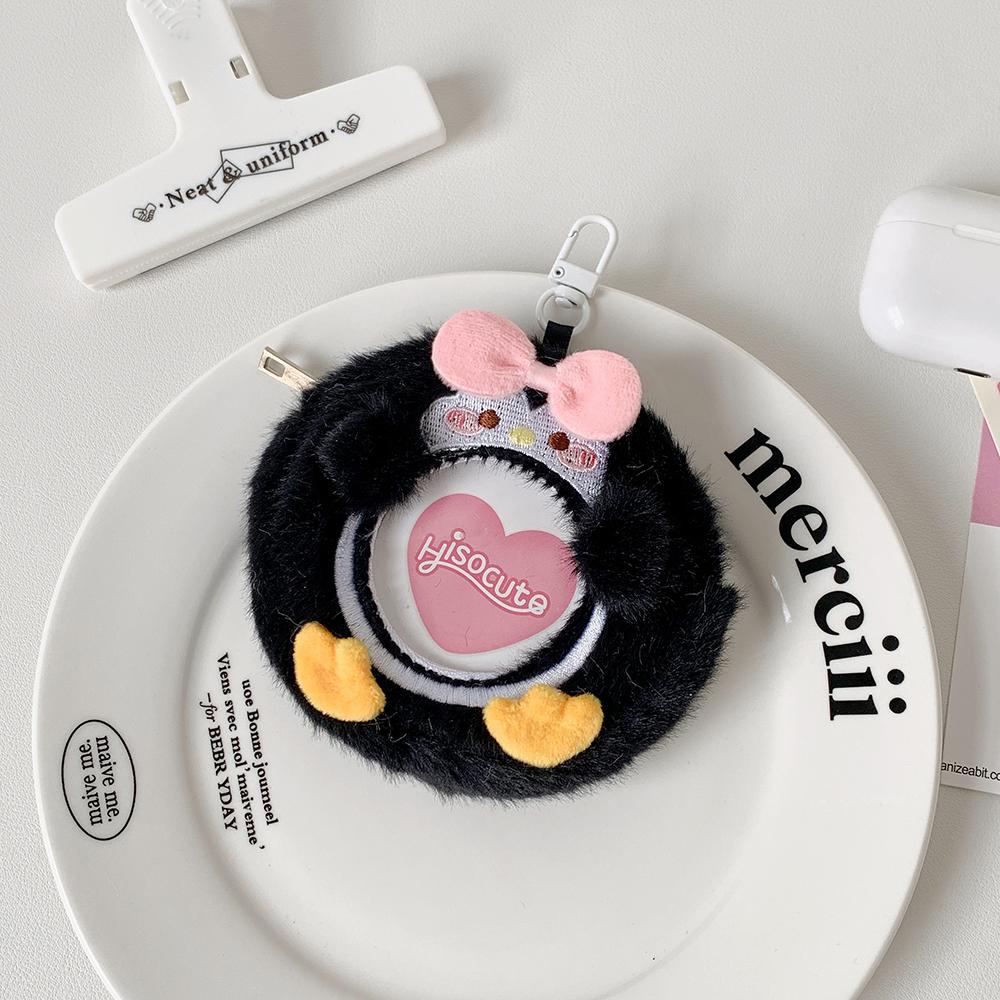 Kawaii Animal Badge Holder Plush Mini Badge Storge Bag Cute Animal Bluetooth Headset Airpods Buds Bag Mini Lipstick Packet