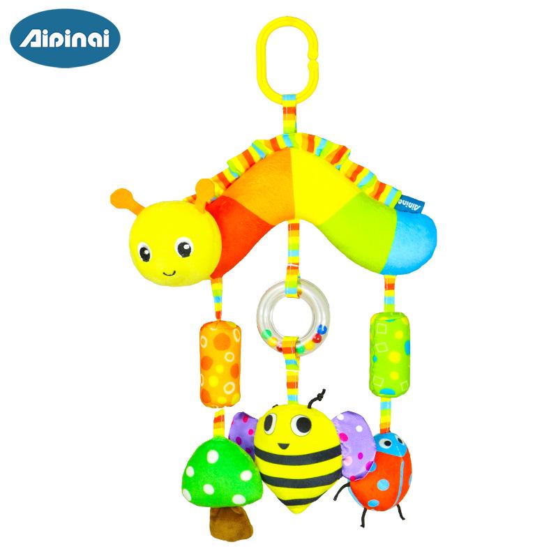 

Игрушка-коляска с красочными животными и колокольчиками