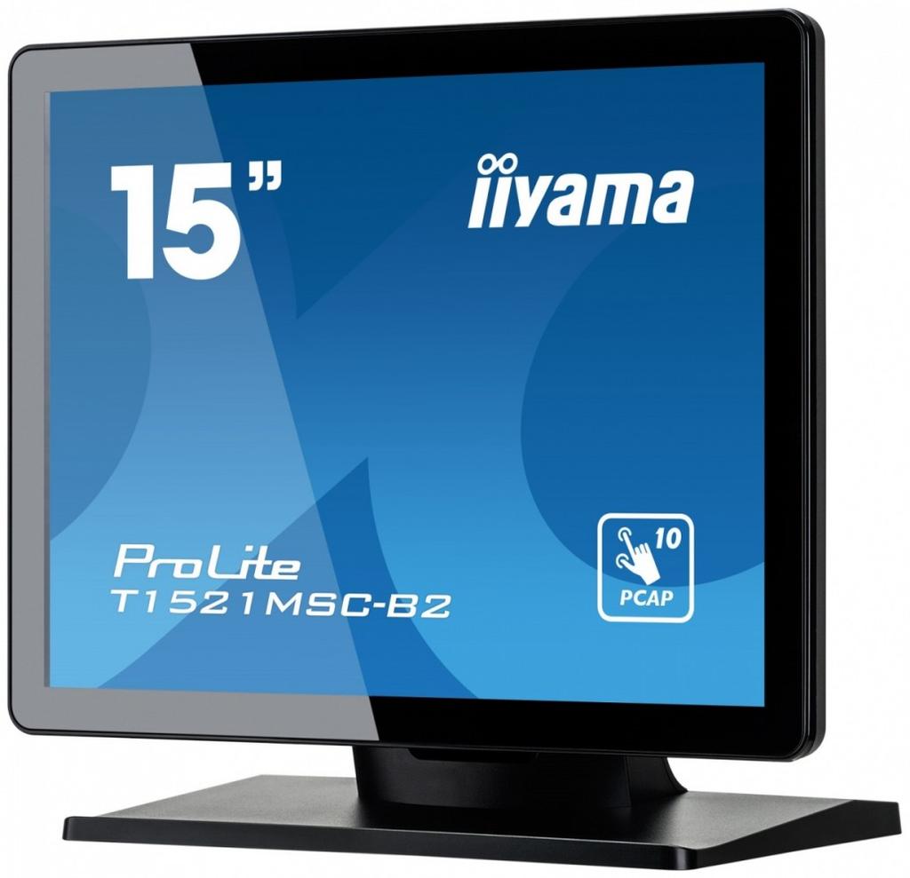Monitor 15 polegadas T1521MSC-B2 Toque de 10 pontos TN, 7H, IP65(frente),VGA,HDMI,2x2W,4:3,VESA
