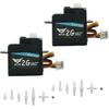 2PCS 2G Plastic Gear Mini Servo, 3.7-5V RC Micro Digital Servos Kit for RC Helicopter Airplane Car Boat & Robot Parts