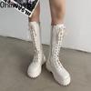 Winter Chunky Platform Heels Long Boots Round Toe Zipper Thick Bottom Ladies Fashion Women's Knight Knee High Boots
