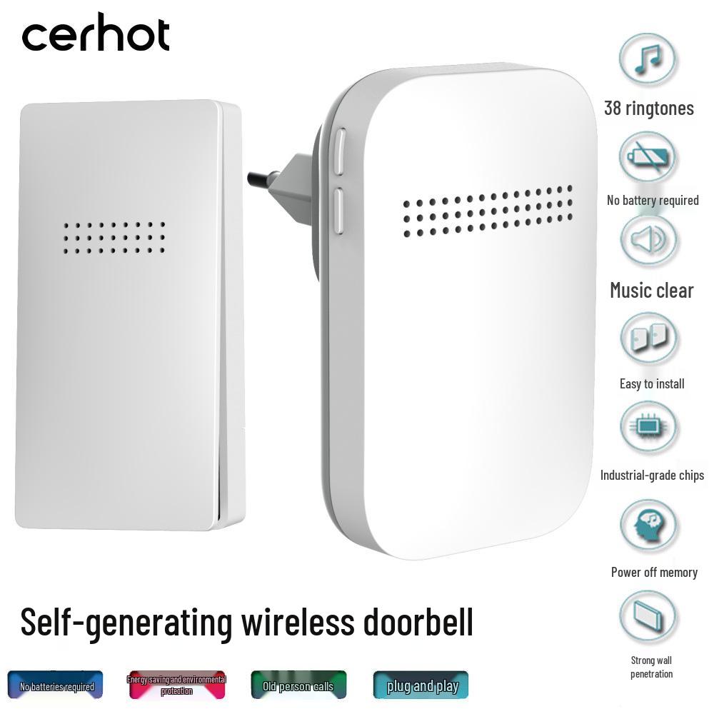 Battery-Free Long-Range Loud Wireless Call Button: Waterproof Self-Powered Doorbell