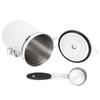 1.8L 304 Stainless Steel Sealing Can Airtight Storage Container with Spoon for Coffee Beans Tea Dried FruitWhite Jar