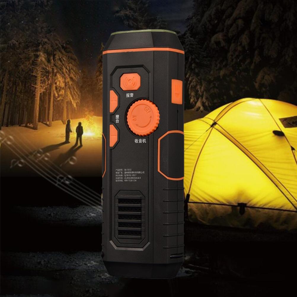 Portable Emergency Radio Hand Crank Flashlight with Radio Multifunctional Power Bank SOS Alarm Rechargeable for Home